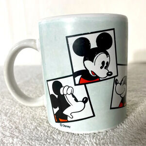 Vintage Disney Mickey Mouse Light Blue Ceramic Mug Coffee Cup